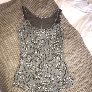 Jessica Simpson cheetah gray tank top mesh back